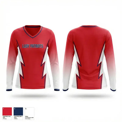 Lady Patriots 72147941 Women's Long Sleeve V-neck Shirt - 1