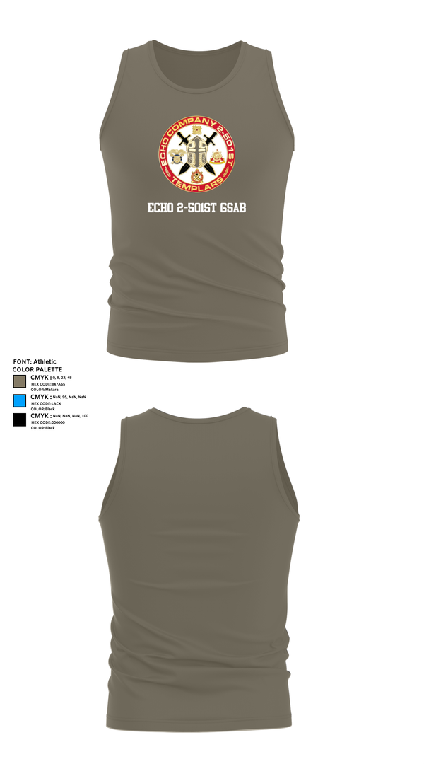 Tank Top, Echo 2-501st GSAB, , Teamtime, Team time, sublimation, custom sports apparel, team uniforms, spirit wear, spiritwear, sports uniforms, custom shirts, team store, custom team store, fundraiser sports, apparel fundraiser