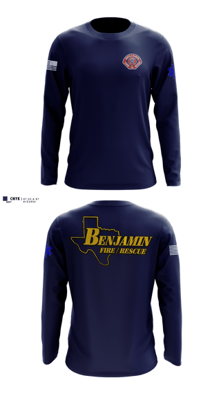 Long Sleeve Performance Shirt, Benjamin Fire Department, Fire Department, Teamtime, Team time, sublimation, custom sports apparel, team uniforms, spirit wear, spiritwear, sports uniforms, custom shirts, team store, custom team store, fundraiser sports, apparel fundraiser