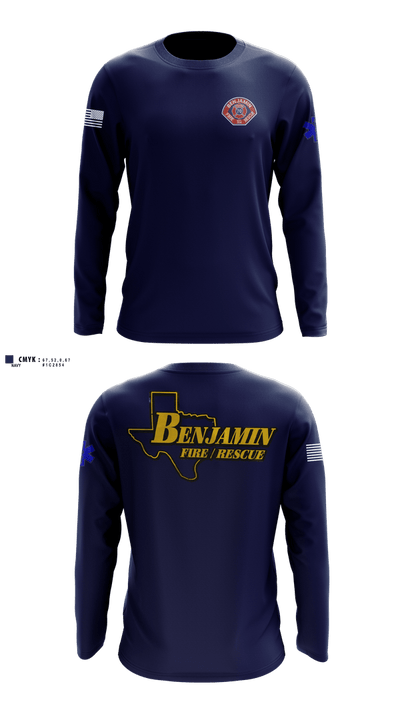 Benjamin Fire Department 83965457 Long Sleeve Performance Shirt - 100