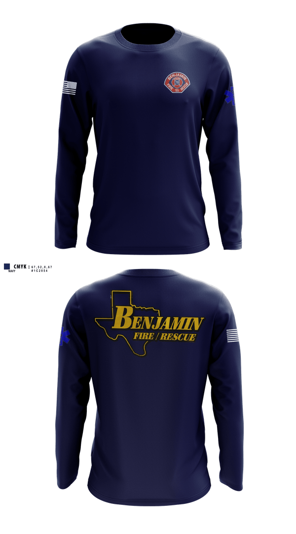 Long Sleeve Performance Shirt, Benjamin Fire Department, Fire Department, Teamtime, Team time, sublimation, custom sports apparel, team uniforms, spirit wear, spiritwear, sports uniforms, custom shirts, team store, custom team store, fundraiser sports, apparel fundraiser