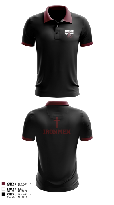 Don Bosco Ironmen Wrestling Short Sleeve Performance Polo - 3