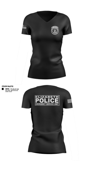 Womens Short Sleeve Vneck Shirt, Emergency Service Unit, Police, Teamtime, Team time, sublimation, custom sports apparel, team uniforms, spirit wear, spiritwear, sports uniforms, custom shirts, team store, custom team store, fundraiser sports, apparel fundraiser