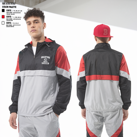 Windbreaker, Bradford Boys Soccer, Men's Soccer, Teamtime, Team time, sublimation, custom sports apparel, team uniforms, spirit wear, spiritwear, sports uniforms, custom shirts, team store, custom team store, fundraiser sports, apparel fundraiser