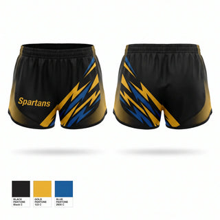 Womens Shorts, Spartans, Cheer, Teamtime, Team time, sublimation, custom sports apparel, team uniforms, spirit wear, spiritwear, sports uniforms, custom shirts, team store, custom team store, fundraiser sports, apparel fundraiser