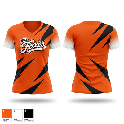 Foxes Fastpitch Women's Short Sleeve V-neck Shirt - 1