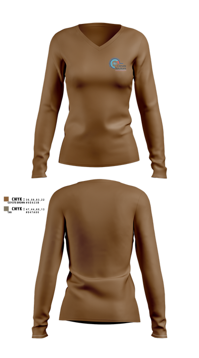 Climate Solutions Air conditioning & Refrigeration LLC 28190571 Women's Long Sleeve V-neck Shirt - 101