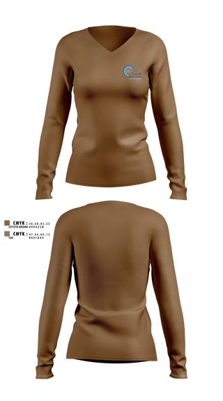 Womens Long Sleeve Vneck Shirt, Climate Solutions Air conditioning & Refrigeration LLC, , Teamtime, Team time, sublimation, custom sports apparel, team uniforms, spirit wear, spiritwear, sports uniforms, custom shirts, team store, custom team store, fundraiser sports, apparel fundraiser