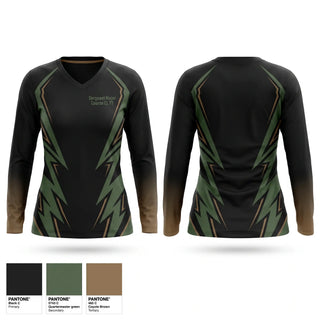 Womens Long Sleeve Vneck Shirt, Sergeant Major Course CL 77, , Teamtime, Team time, sublimation, custom sports apparel, team uniforms, spirit wear, spiritwear, sports uniforms, custom shirts, team store, custom team store, fundraiser sports, apparel fundraiser