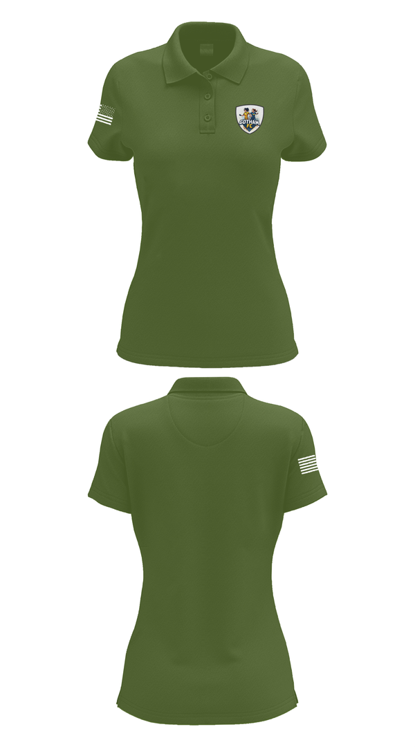 Womens Short Sleeve Performance Polo, GOTHAM FC, Women's Soccer, Teamtime, Team time, sublimation, custom sports apparel, team uniforms, spirit wear, spiritwear, sports uniforms, custom shirts, team store, custom team store, fundraiser sports, apparel fundraiser