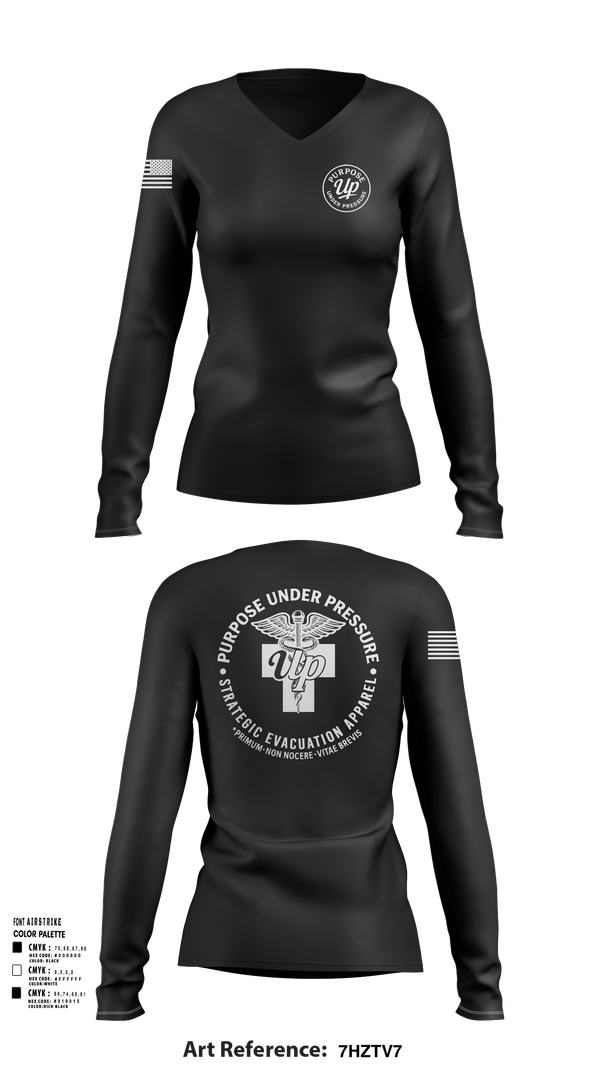 Womens Long Sleeve Vneck Shirt, 439th AES, , Teamtime, Team time, sublimation, custom sports apparel, team uniforms, spirit wear, spiritwear, sports uniforms, custom shirts, team store, custom team store, fundraiser sports, apparel fundraiser
