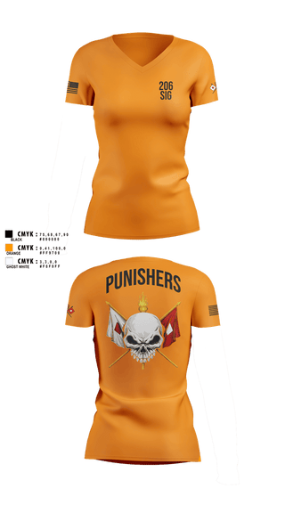 Womens Short Sleeve Vneck Shirt, 206th Signal Company, Army, Teamtime, Team time, sublimation, custom sports apparel, team uniforms, spirit wear, spiritwear, sports uniforms, custom shirts, team store, custom team store, fundraiser sports, apparel fundraiser
