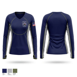 Womens Long Sleeve Vneck Shirt, Nahant Marine Unit, Police, Teamtime, Team time, sublimation, custom sports apparel, team uniforms, spirit wear, spiritwear, sports uniforms, custom shirts, team store, custom team store, fundraiser sports, apparel fundraiser