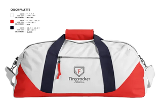 Duffle Bag, Firecracker Athletics, Softball, Teamtime, Team time, sublimation, custom sports apparel, team uniforms, spirit wear, spiritwear, sports uniforms, custom shirts, team store, custom team store, fundraiser sports, apparel fundraiser