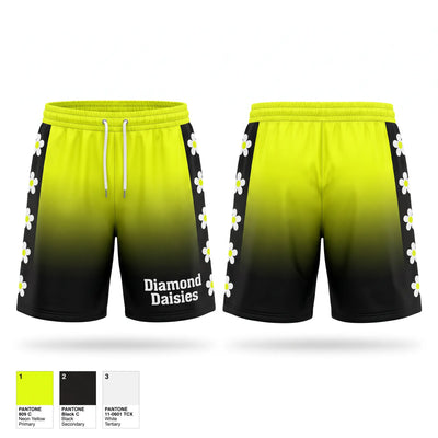 Diamond Daisies Athletic Shorts With Pockets - 1