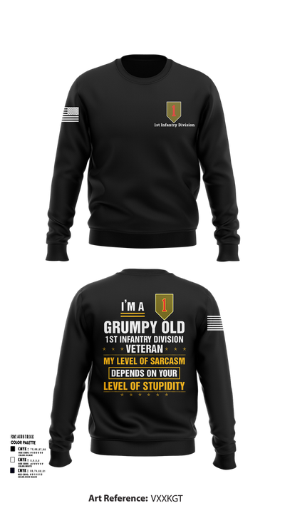 1st Infantry Division 23102862 Crew Neck Sweatshirt - 22