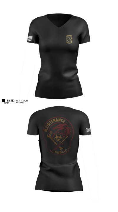 411Th CBRN 48851239 Women's Short Sleeve V-neck Shirt - 3