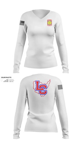 Womens Long Sleeve Vneck Shirt, Lewis County Lions, , Teamtime, Team time, sublimation, custom sports apparel, team uniforms, spirit wear, spiritwear, sports uniforms, custom shirts, team store, custom team store, fundraiser sports, apparel fundraiser