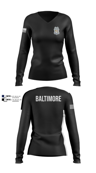 Womens Long Sleeve Vneck Shirt, team name, Police, Teamtime, Team time, sublimation, custom sports apparel, team uniforms, spirit wear, spiritwear, sports uniforms, custom shirts, team store, custom team store, fundraiser sports, apparel fundraiser