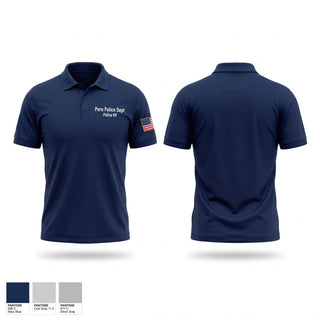 Short Sleeve Performance Polo, Peru Police Dept, Police, Teamtime, Team time, sublimation, custom sports apparel, team uniforms, spirit wear, spiritwear, sports uniforms, custom shirts, team store, custom team store, fundraiser sports, apparel fundraiser