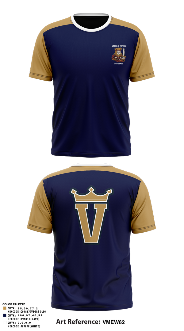 Short Sleeve Performance Shirt, Valley Kings, Baseball, Teamtime, Team time, sublimation, custom sports apparel, team uniforms, spirit wear, spiritwear, sports uniforms, custom shirts, team store, custom team store, fundraiser sports, apparel fundraiser