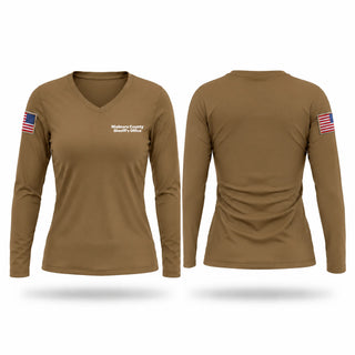 Womens Long Sleeve Vneck Shirt, Niobrara County Sheriff’s Office, Police, Teamtime, Team time, sublimation, custom sports apparel, team uniforms, spirit wear, spiritwear, sports uniforms, custom shirts, team store, custom team store, fundraiser sports, apparel fundraiser