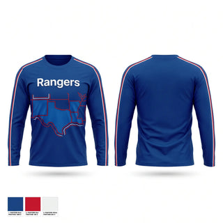 Long Sleeve Performance Shirt, Rangers, Softball, Teamtime, Team time, sublimation, custom sports apparel, team uniforms, spirit wear, spiritwear, sports uniforms, custom shirts, team store, custom team store, fundraiser sports, apparel fundraiser