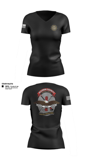 Womens Short Sleeve Vneck Shirt, Alcorn County Special Operations, Fire Department, Teamtime, Team time, sublimation, custom sports apparel, team uniforms, spirit wear, spiritwear, sports uniforms, custom shirts, team store, custom team store, fundraiser sports, apparel fundraiser