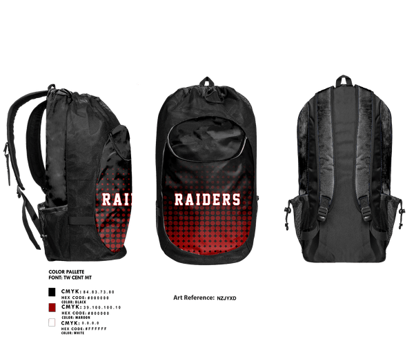 Gear Bag, Raiders, Cheer, Teamtime, Team time, sublimation, custom sports apparel, team uniforms, spirit wear, spiritwear, sports uniforms, custom shirts, team store, custom team store, fundraiser sports, apparel fundraiser