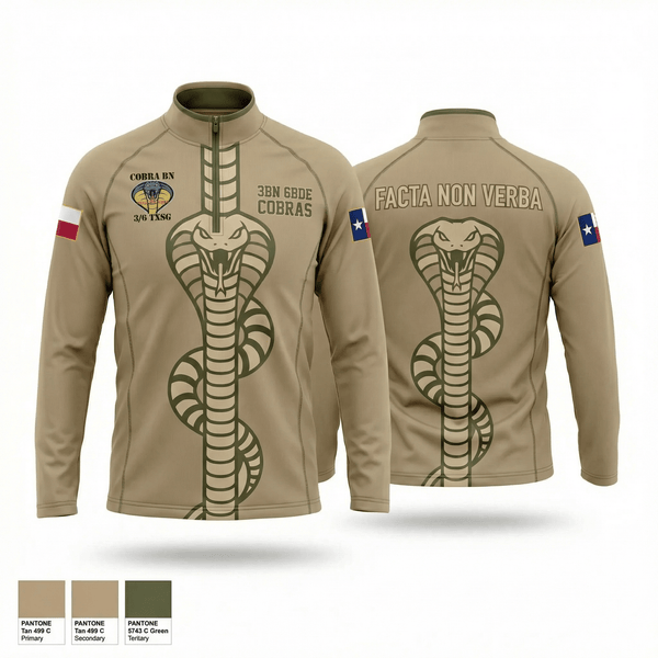 Quarter Zip Jacket, 3BN/6BDE Cobras, Army, Teamtime, Team time, sublimation, custom sports apparel, team uniforms, spirit wear, spiritwear, sports uniforms, custom shirts, team store, custom team store, fundraiser sports, apparel fundraiser