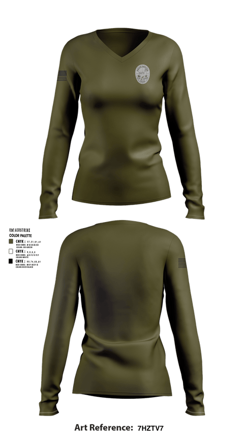 Womens Long Sleeve Vneck Shirt, Tipton Police Department, Police, Teamtime, Team time, sublimation, custom sports apparel, team uniforms, spirit wear, spiritwear, sports uniforms, custom shirts, team store, custom team store, fundraiser sports, apparel fundraiser