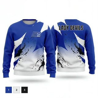 Crew Neck Sweatshirt, Lisbon Blue Devils, Women's Basketball, Teamtime, Team time, sublimation, custom sports apparel, team uniforms, spirit wear, spiritwear, sports uniforms, custom shirts, team store, custom team store, fundraiser sports, apparel fundraiser