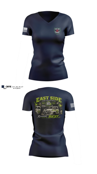 Womens Short Sleeve Vneck Shirt, East Side Fire Department (Belleville), Fire Department, Teamtime, Team time, sublimation, custom sports apparel, team uniforms, spirit wear, spiritwear, sports uniforms, custom shirts, team store, custom team store, fundraiser sports, apparel fundraiser