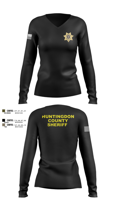 Huntingdon County Sheriff’s Office 63873166 Women's Long Sleeve V-neck Shirt - 100