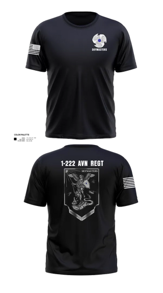 Old School Cotton Feel Shirt, 1-222 Aviaition Regiment, Army, Teamtime, Team time, sublimation, custom sports apparel, team uniforms, spirit wear, spiritwear, sports uniforms, custom shirts, team store, custom team store, fundraiser sports, apparel fundraiser