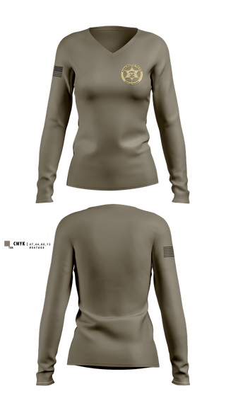 Womens Long Sleeve Vneck Shirt, Farmington Police Department, Police, Teamtime, Team time, sublimation, custom sports apparel, team uniforms, spirit wear, spiritwear, sports uniforms, custom shirts, team store, custom team store, fundraiser sports, apparel fundraiser