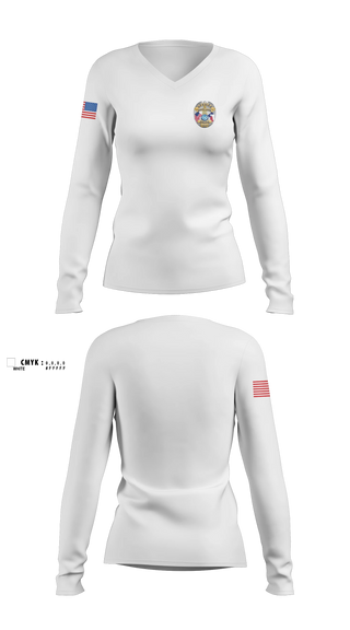Womens Long Sleeve Vneck Shirt, Sour Lake Police Department, Police, Teamtime, Team time, sublimation, custom sports apparel, team uniforms, spirit wear, spiritwear, sports uniforms, custom shirts, team store, custom team store, fundraiser sports, apparel fundraiser