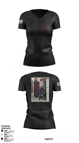 Womens Short Sleeve Vneck Shirt, South Gang Unit, Police, Teamtime, Team time, sublimation, custom sports apparel, team uniforms, spirit wear, spiritwear, sports uniforms, custom shirts, team store, custom team store, fundraiser sports, apparel fundraiser