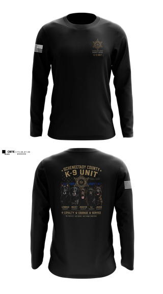 Long Sleeve Performance Shirt, Schenectady County Sheriff K9, Police, Teamtime, Team time, sublimation, custom sports apparel, team uniforms, spirit wear, spiritwear, sports uniforms, custom shirts, team store, custom team store, fundraiser sports, apparel fundraiser