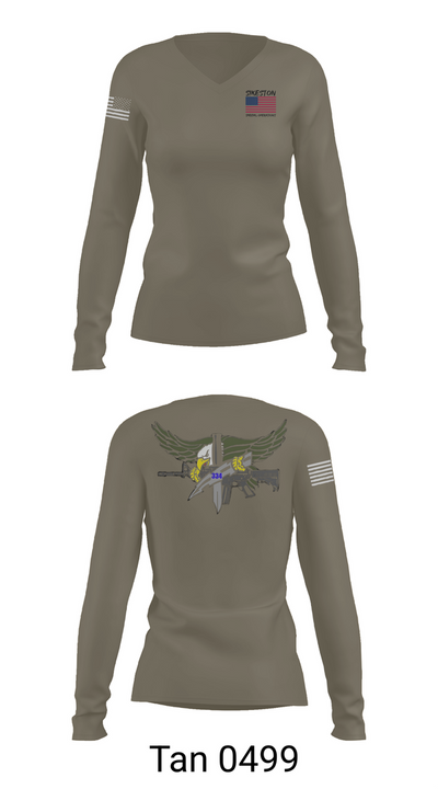 Sikeston Special operations 6321266 Women's Long Sleeve V-neck Shirt - 73
