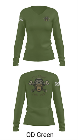 Womens Long Sleeve Vneck Shirt, 87th CEC-A FMT PLT, , Teamtime, Team time, sublimation, custom sports apparel, team uniforms, spirit wear, spiritwear, sports uniforms, custom shirts, team store, custom team store, fundraiser sports, apparel fundraiser
