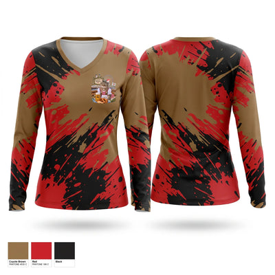 Tb Women's Long Sleeve V-neck Shirt - 1