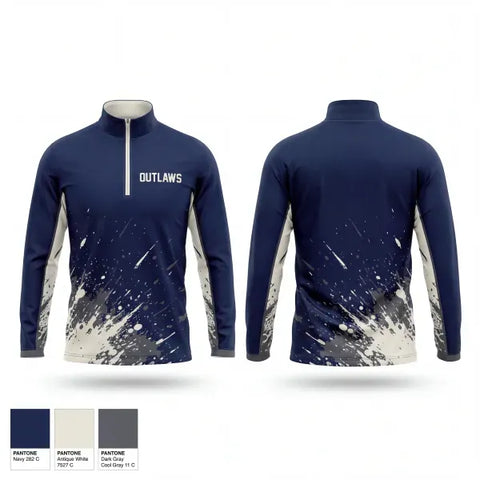 Quarter Zip Jacket, Outlaws, Softball, Teamtime, Team time, sublimation, custom sports apparel, team uniforms, spirit wear, spiritwear, sports uniforms, custom shirts, team store, custom team store, fundraiser sports, apparel fundraiser