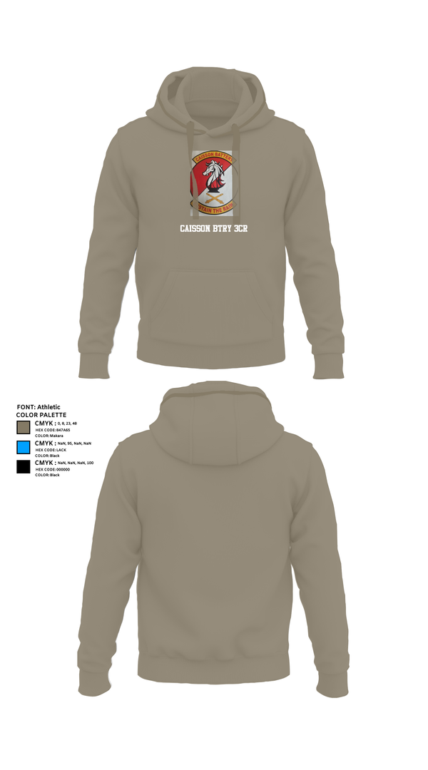 Hoodie, Caisson BTRY 3CR, , Teamtime, Team time, sublimation, custom sports apparel, team uniforms, spirit wear, spiritwear, sports uniforms, custom shirts, team store, custom team store, fundraiser sports, apparel fundraiser