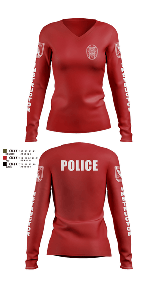 Womens Long Sleeve Vneck Shirt, Astatula Police Department, , Teamtime, Team time, sublimation, custom sports apparel, team uniforms, spirit wear, spiritwear, sports uniforms, custom shirts, team store, custom team store, fundraiser sports, apparel fundraiser