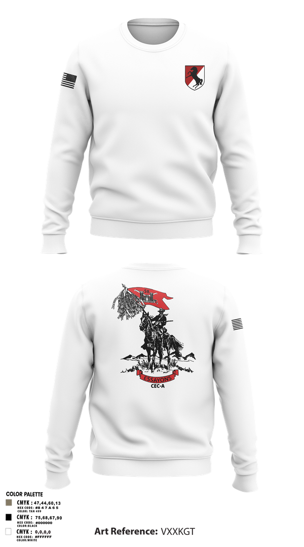 Crew Neck Sweatshirt, 58th CEC-A, Army, Teamtime, Team time, sublimation, custom sports apparel, team uniforms, spirit wear, spiritwear, sports uniforms, custom shirts, team store, custom team store, fundraiser sports, apparel fundraiser