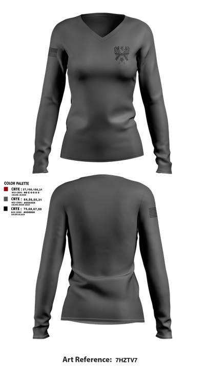 Air Force TKD 84946522 Women's Long Sleeve V-neck Shirt - 2