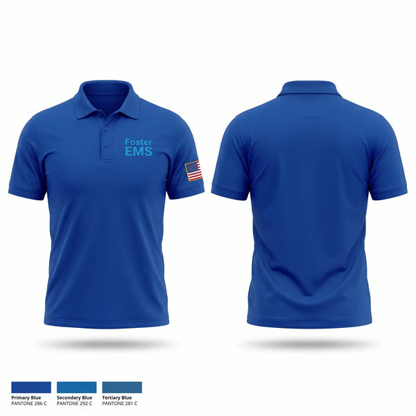 Short Sleeve Performance Polo, Foster EMS, EMS/EMT, Teamtime, Team time, sublimation, custom sports apparel, team uniforms, spirit wear, spiritwear, sports uniforms, custom shirts, team store, custom team store, fundraiser sports, apparel fundraiser
