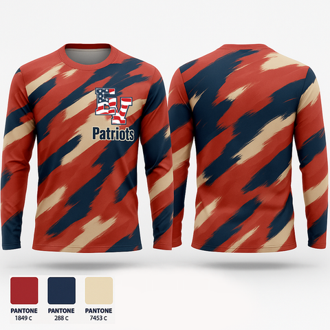 Long Sleeve Performance Shirt, Patriots, , Teamtime, Team time, sublimation, custom sports apparel, team uniforms, spirit wear, spiritwear, sports uniforms, custom shirts, team store, custom team store, fundraiser sports, apparel fundraiser