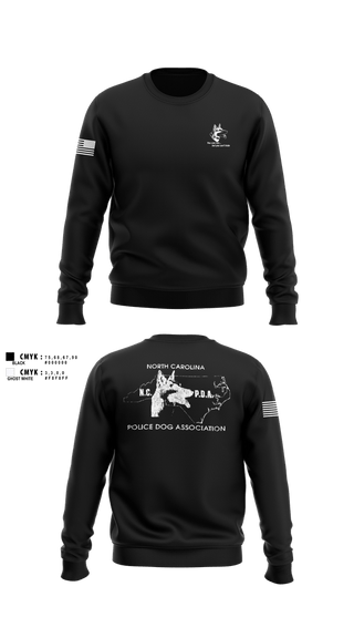 Crew Neck Sweatshirt, North Carolina Police Dog Association, Police, Teamtime, Team time, sublimation, custom sports apparel, team uniforms, spirit wear, spiritwear, sports uniforms, custom shirts, team store, custom team store, fundraiser sports, apparel fundraiser